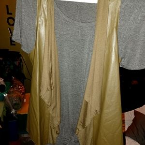 Leather vest faux